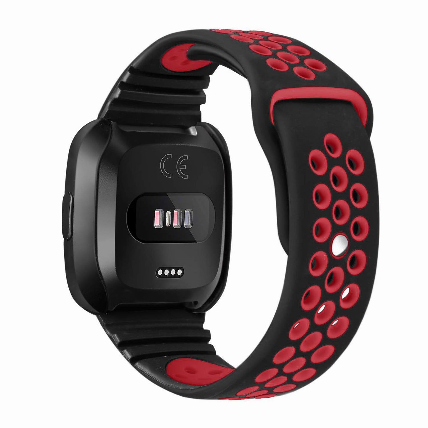 Perforated Rubber Strap with Protective Case for Fitbit Versa
