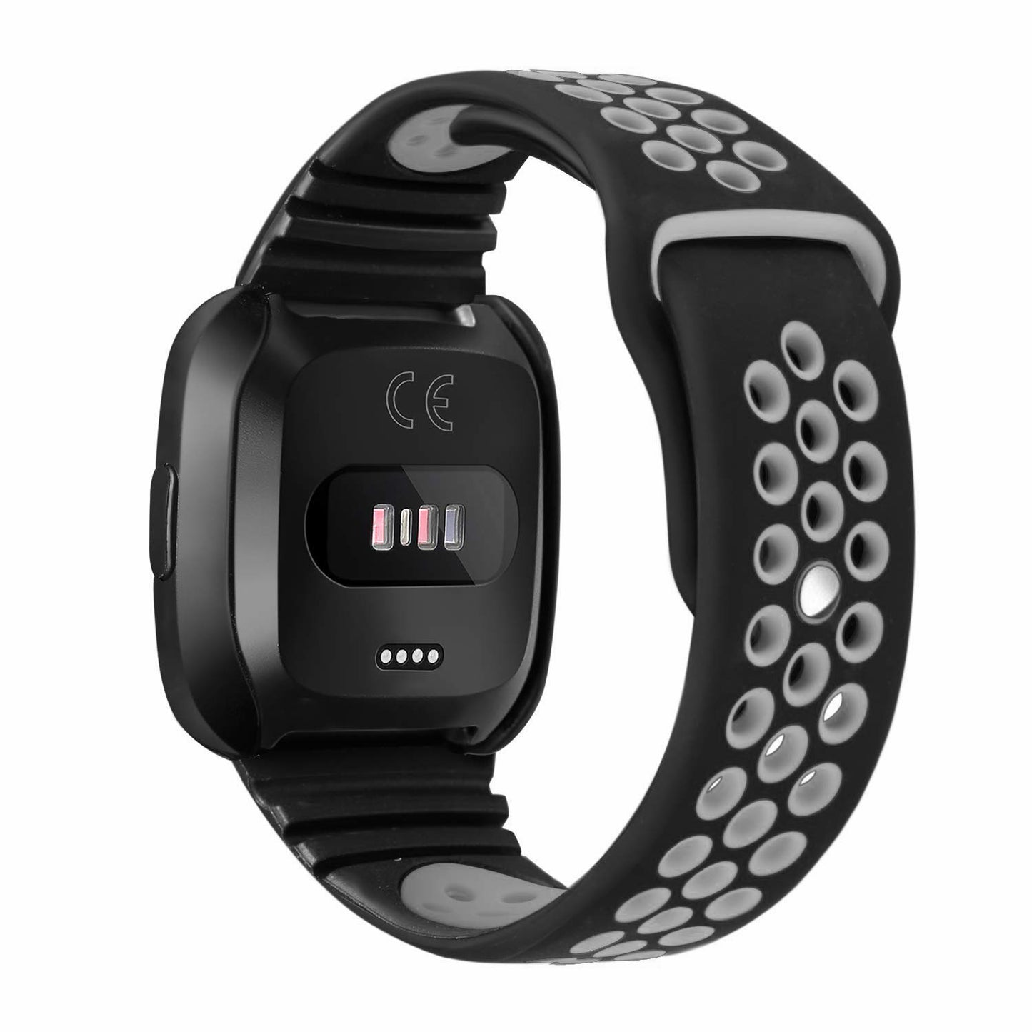 Perforated Rubber Strap with Protective Case for Fitbit Versa