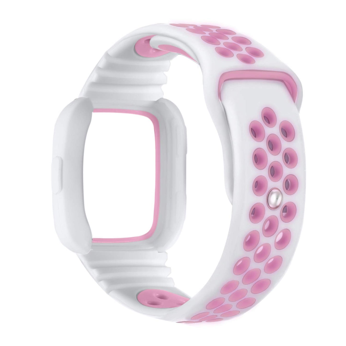Perforated Rubber Strap with Protective Case for Fitbit Versa