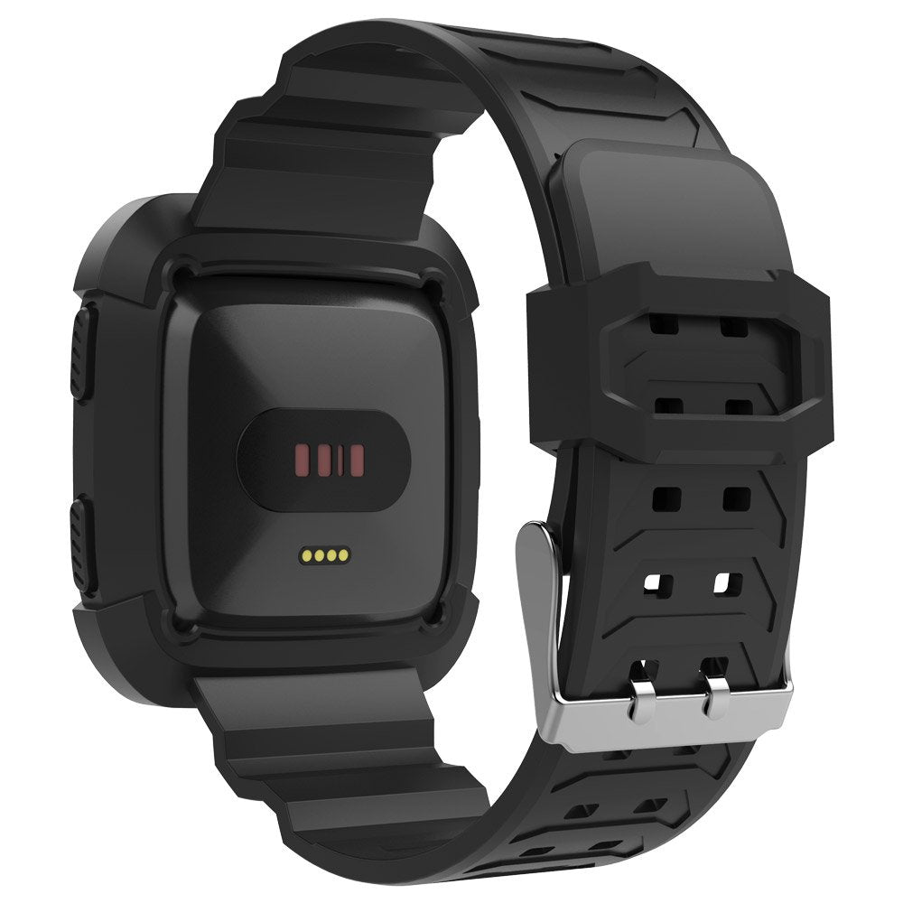 Rubber Strap with Protective Case for Fitbit Versa