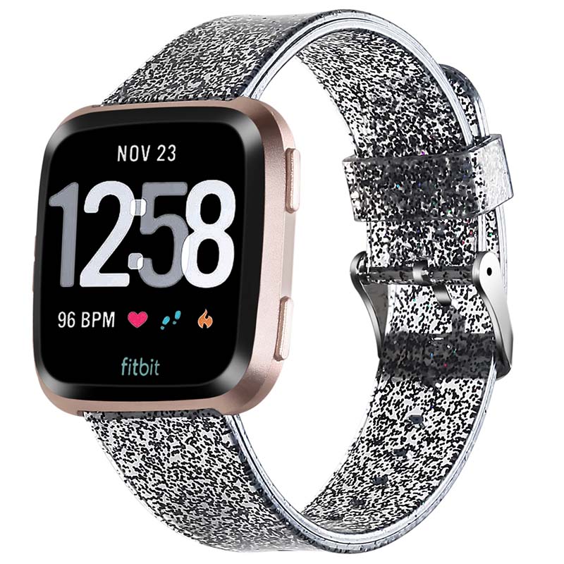Clear Glitter Rubber Strap for Fitbit Versa & Versa 2