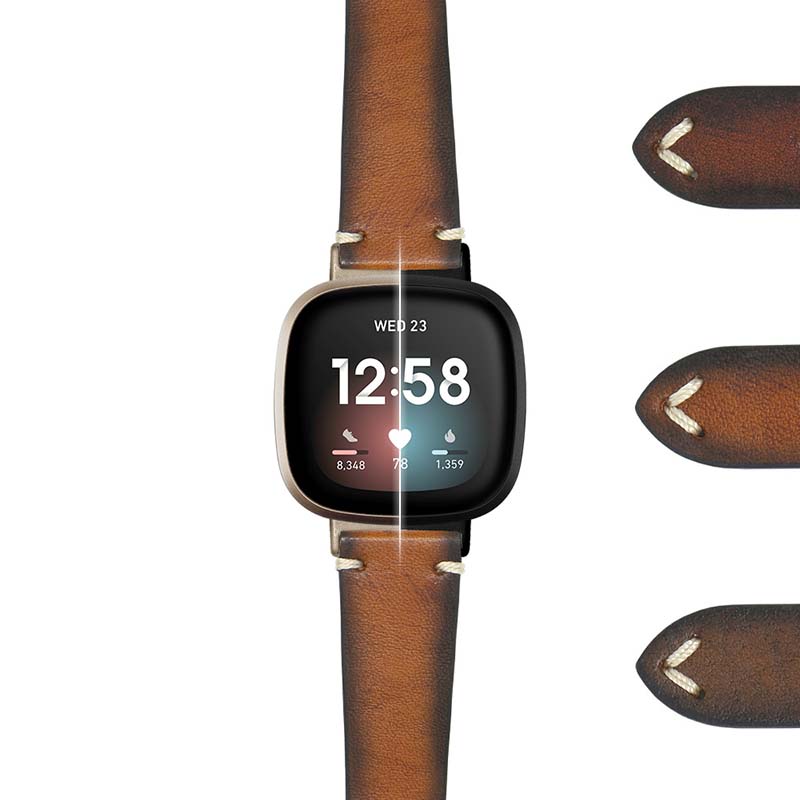DASSARI Kingwood II Premium Vintage Leather Strap for Fitbit Charge 4 & Charge 3