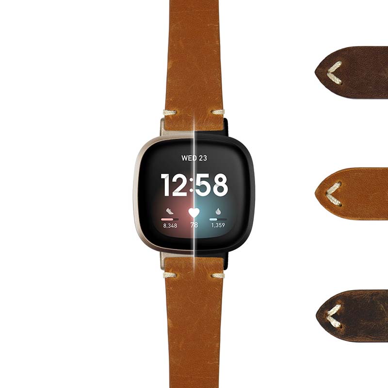 DASSARI Distressed Leather Strap for Fitbit Sense