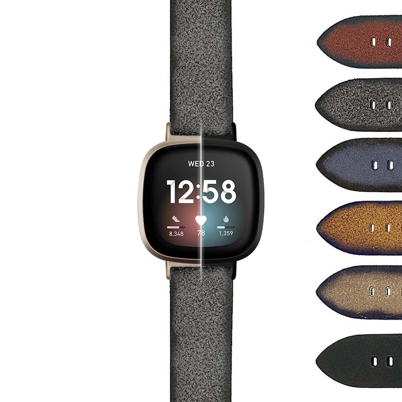 DASSARI Opus Thick Distressed Italian Leather Strap for Fitbit Sense