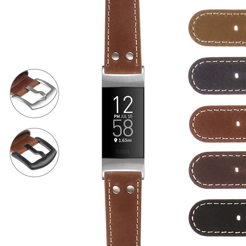 DASSARI Vintage Leather Pilot Strap for Garmin Vivoactive 4S & Vivomove 3S