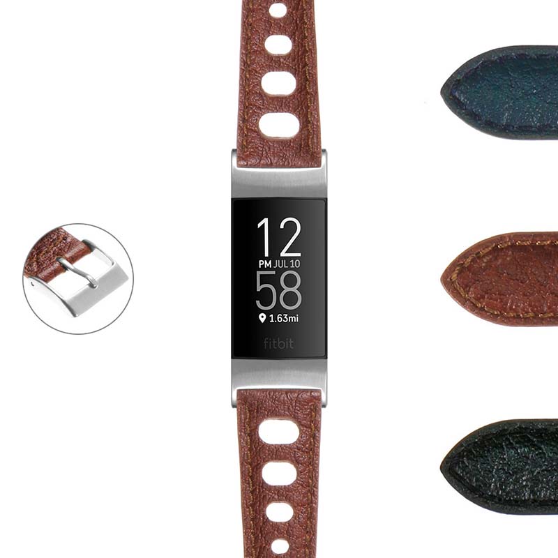 DASSARI Vintage Leather Pilot Watch Band w/ Silver Rivets for Apple Watch