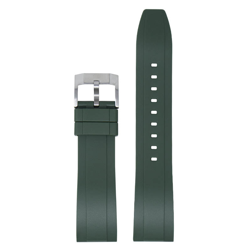 DASSARI FKM Rubber Strap - Brushed Silver Buckle