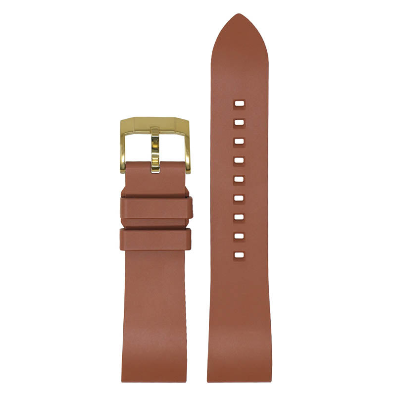 DASSARI Smooth FKM Rubber Strap Brown