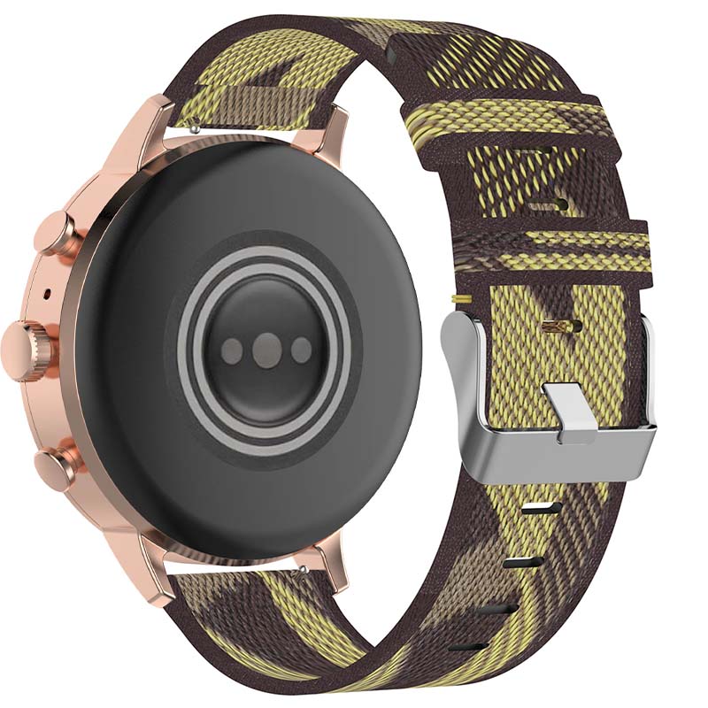 Canvas Strap with Polished Silver Buckle for Fossil Gen 5E & Gen 4