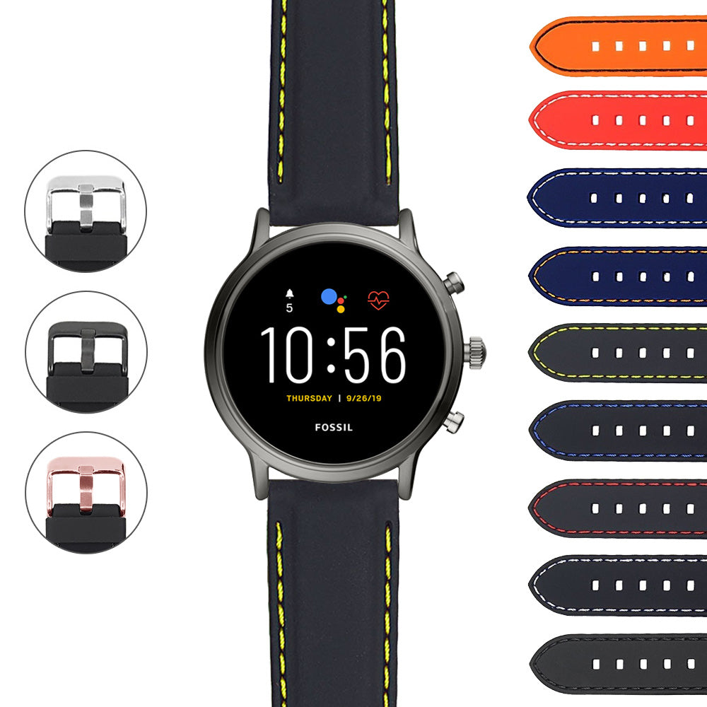 Rubber Strap with Stitching for Fossil Gen 4 Smartwatch