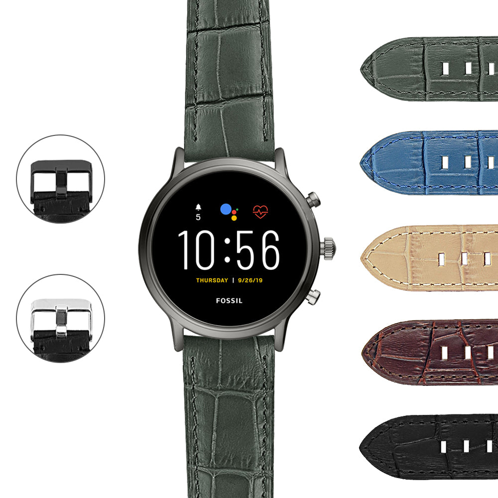 DASSARI Croc Embossed Italian Leather Strap for Fossil Gen 4 Smartwatch
