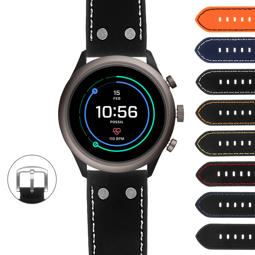 Rubber Aviator Strap for Fossil Gen 5 Smartwatch
