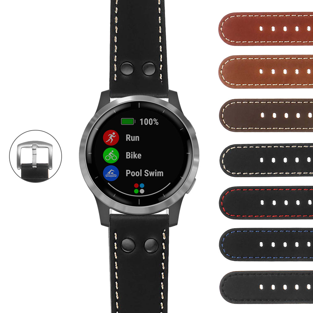 DASSARI Leather Pilot Strap w/ Rivets Samsung Galaxy Watch 3