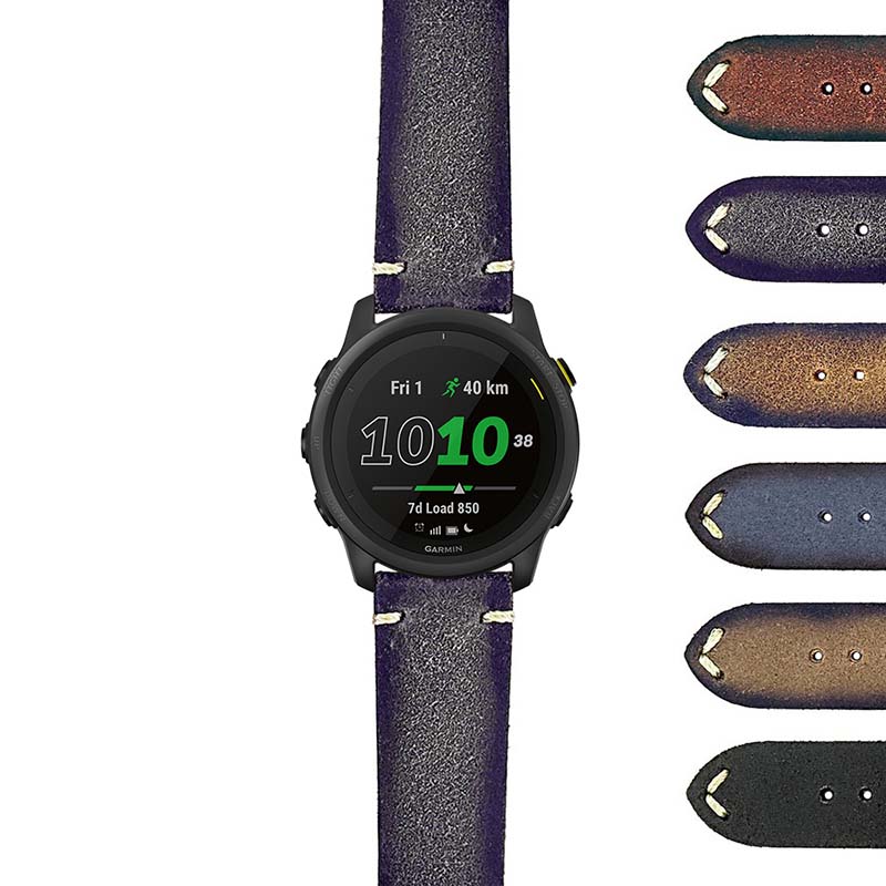 DASSARI Patina Distressed Italian Leather Strap for Fitbit Versa 3