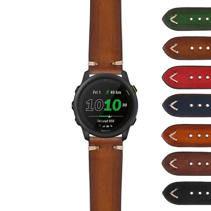 Hand-Stitched Vintage Faded Leather Strap for Fitbit Versa 3