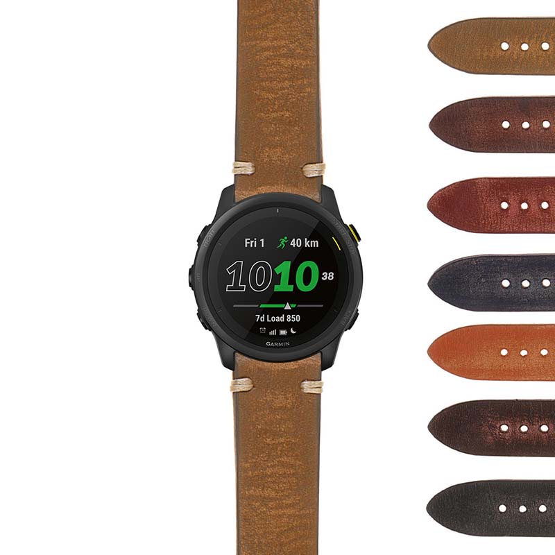 Hand-Stitched Vintage Washed Leather Strap for Fitbit Versa 3