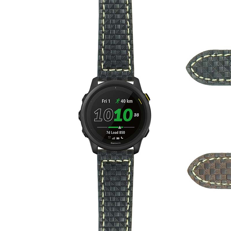 DASSARI Azure Carbon Fiber Leather Strap for Fitbit Versa 3