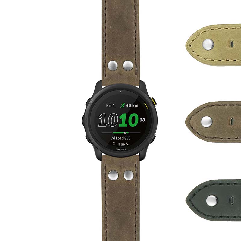 DASSARI Liberty Leather Strap w/ Metal Keeper & Rivets for Fitbit Charge 4 & Charge 3