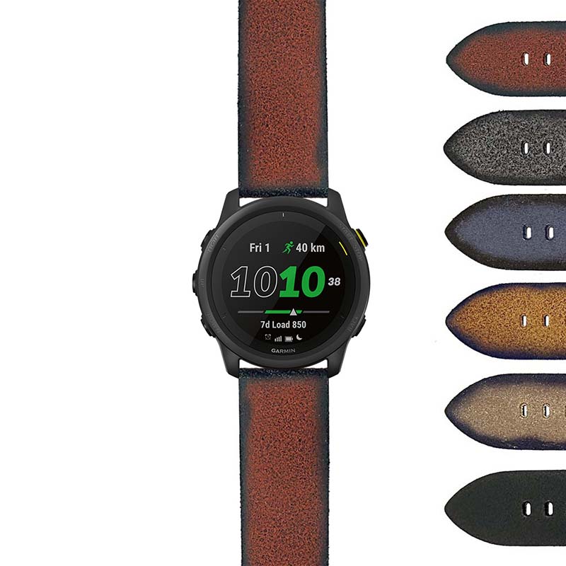 DASSARI Opus Thick Distressed Italian Leather Strap for Fitbit Versa 3