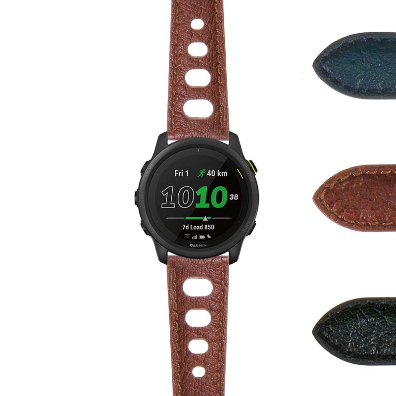 DASSARI Vintage Leather Rally Strap for Fitbit Versa 3