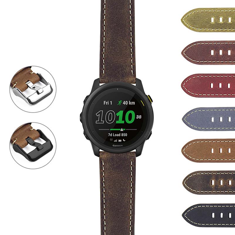 DASSARI Vintage Italian Leather Strap for Fossil Sport Smartwatch