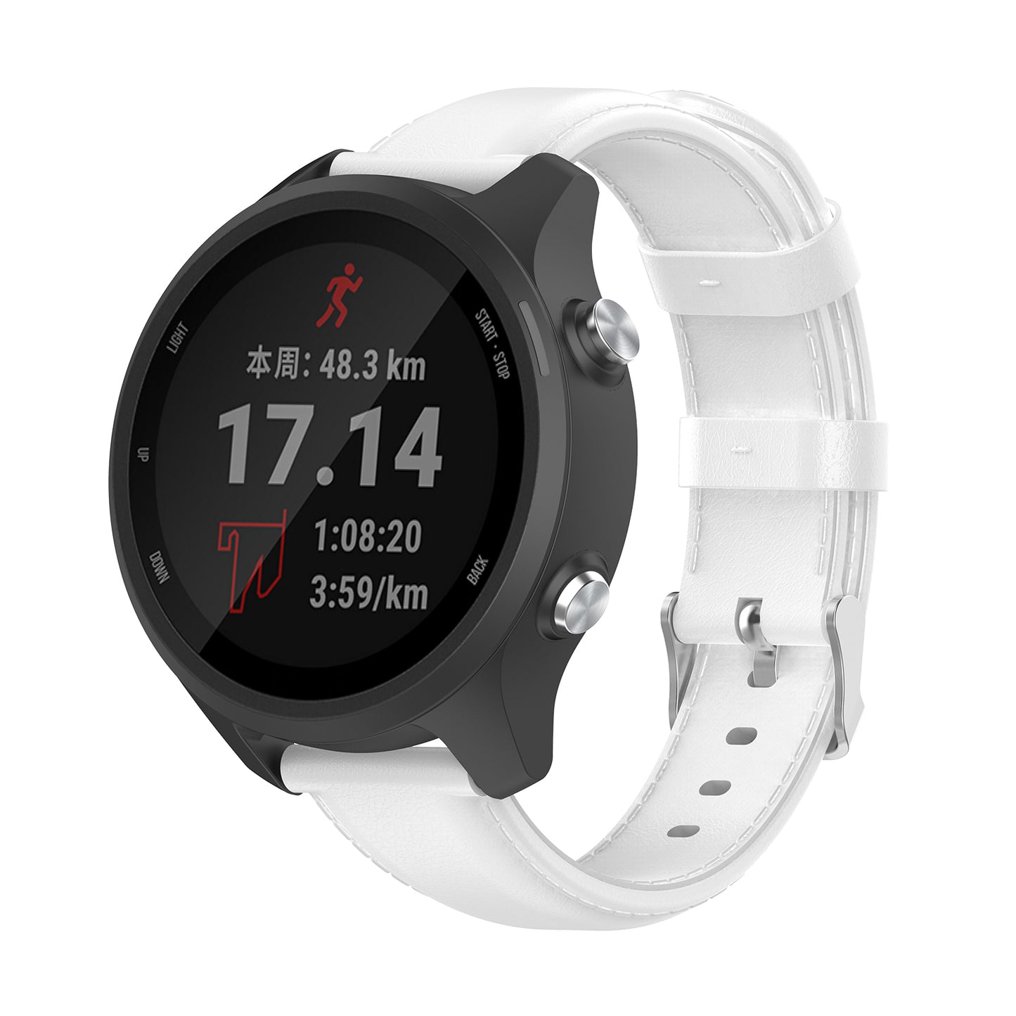 Leather Band for Garmin Forerunner 245 / 645 / Vivoactive 3 / Vivomove / 3 / HR