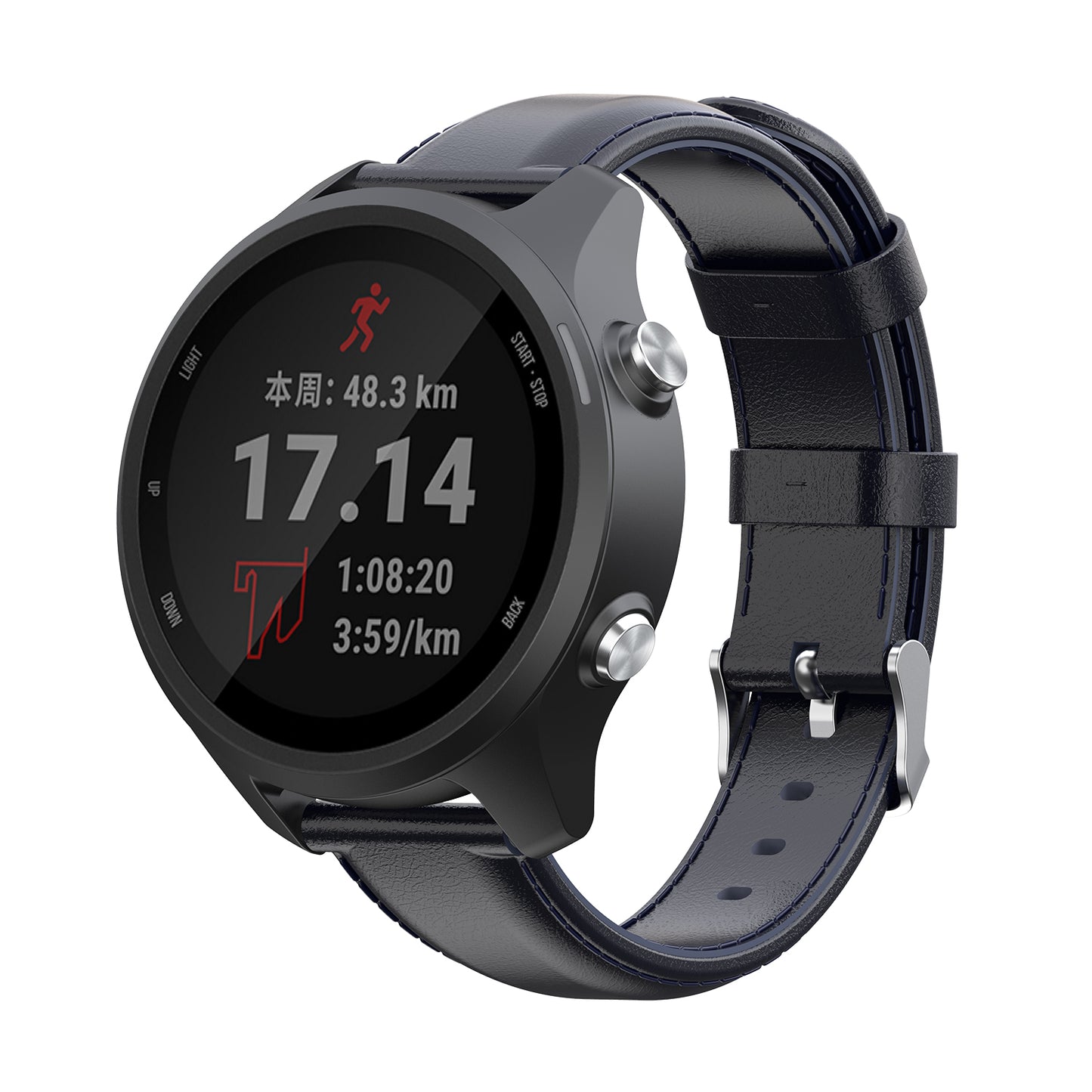 Leather Band for Garmin Forerunner 245 / 645 / Vivoactive 3 / Vivomove / 3 / HR