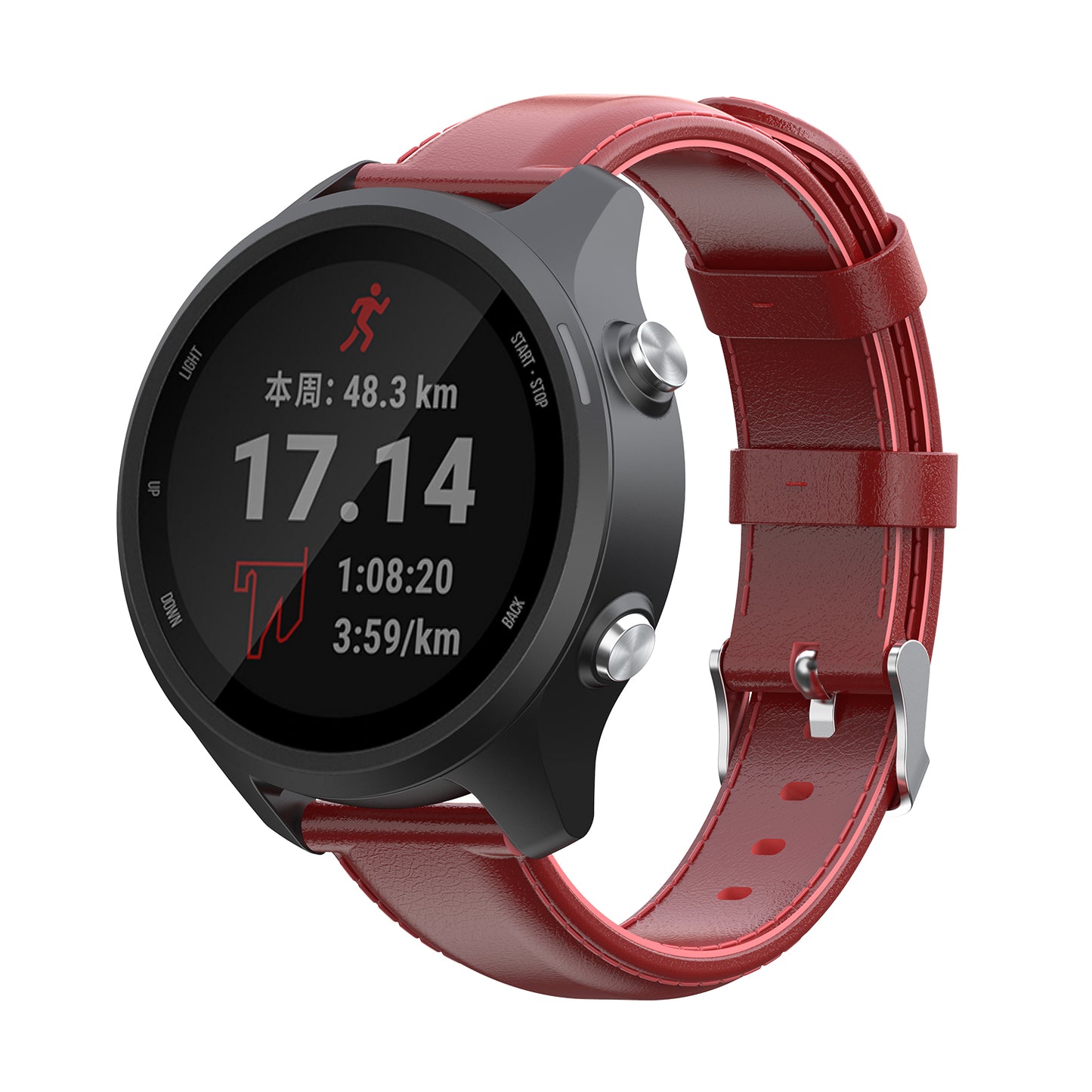 Leather Band for Garmin Forerunner 245 / 645 / Vivoactive 3 / Vivomove / 3 / HR