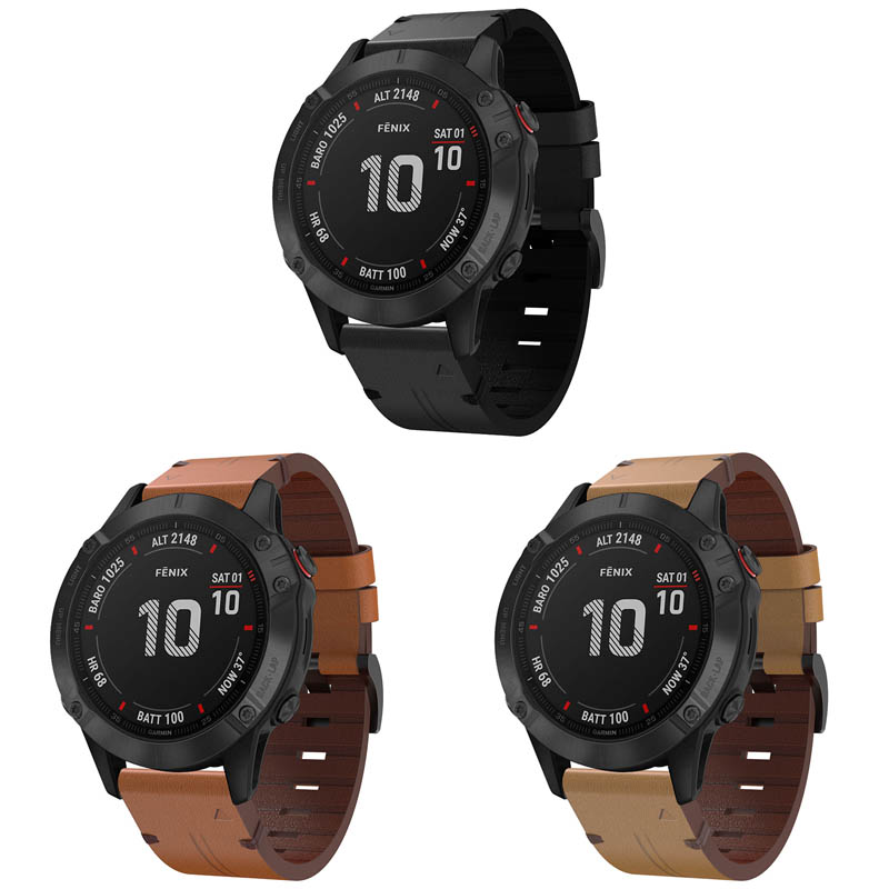 Thick Leather Strap for Garmin Fenix 3 / 3 HR / 5X / 5X Plus / 6X / Quatix 3