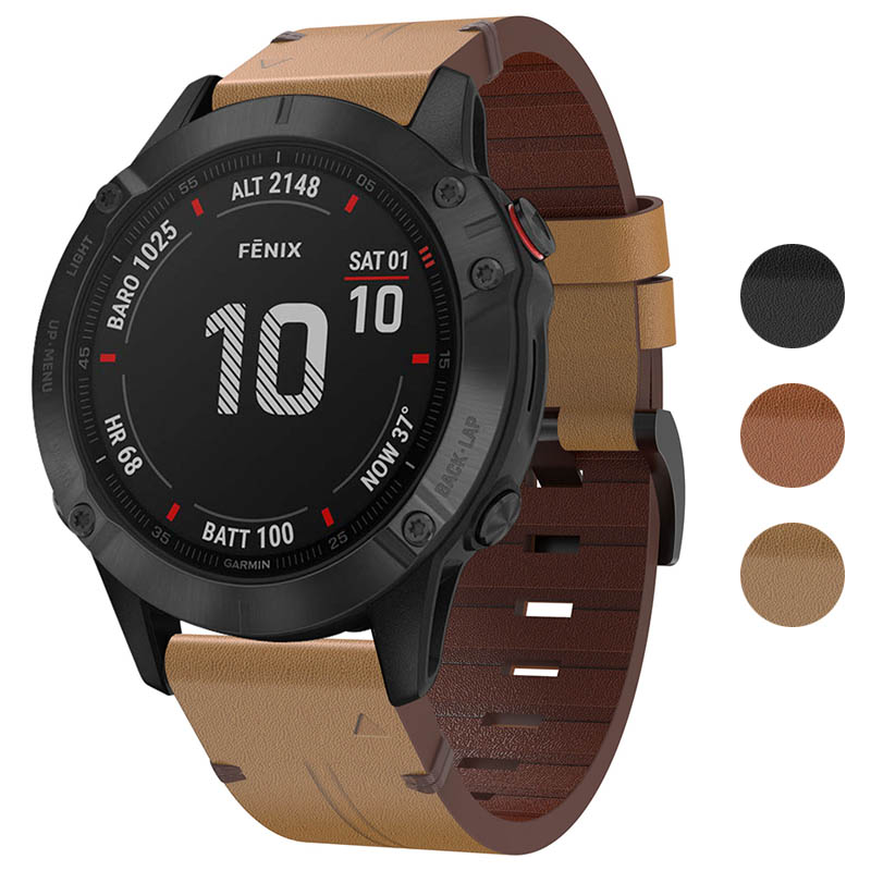 Thick Leather Strap for Garmin Fenix 3 / 3 HR / 5X / 5X Plus / 6X / Quatix 3