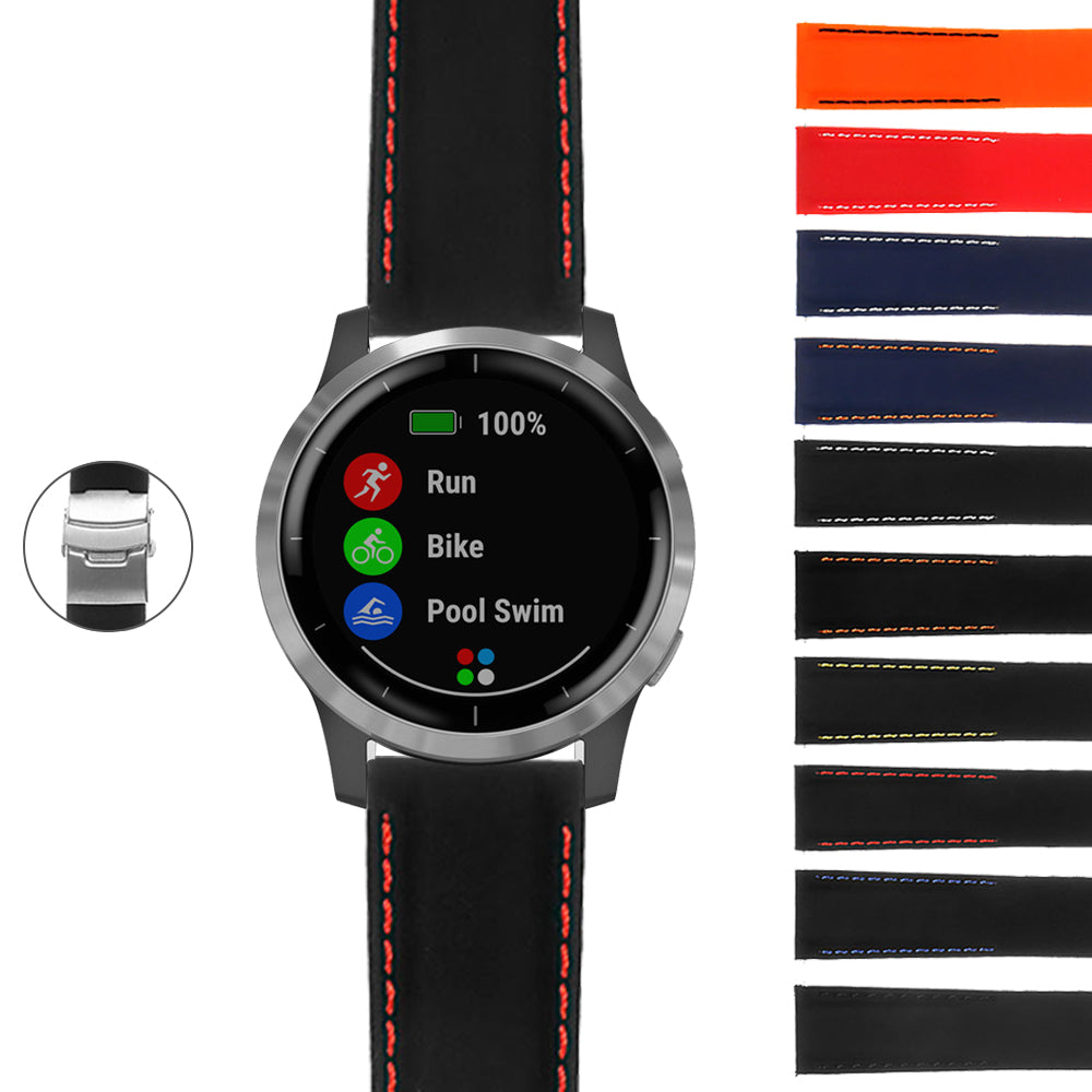 Rubber Strap with Deployant Clasp for Fossil Sport Smartwatch