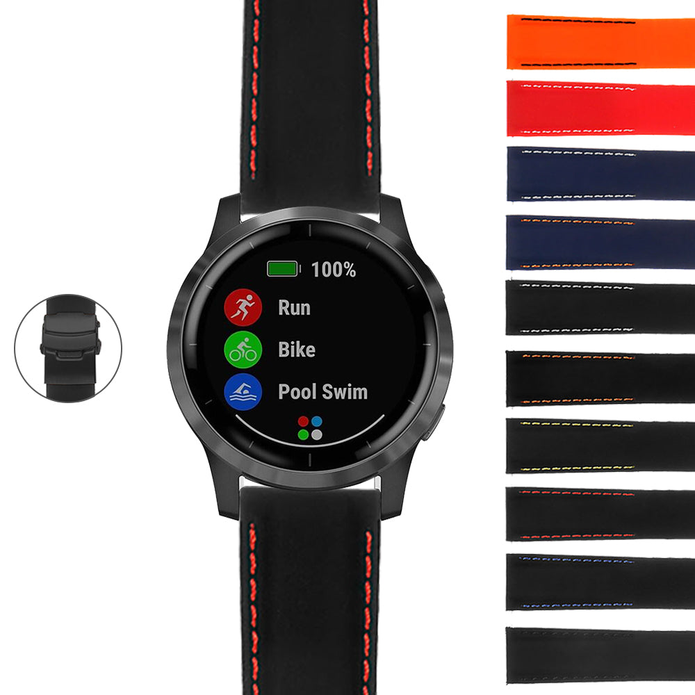 Rubber Strap with Black Buckle for Garmin Forerunner 220 / 230 / 235 / 260 / 735XT / Approach S5 / S6 / S20