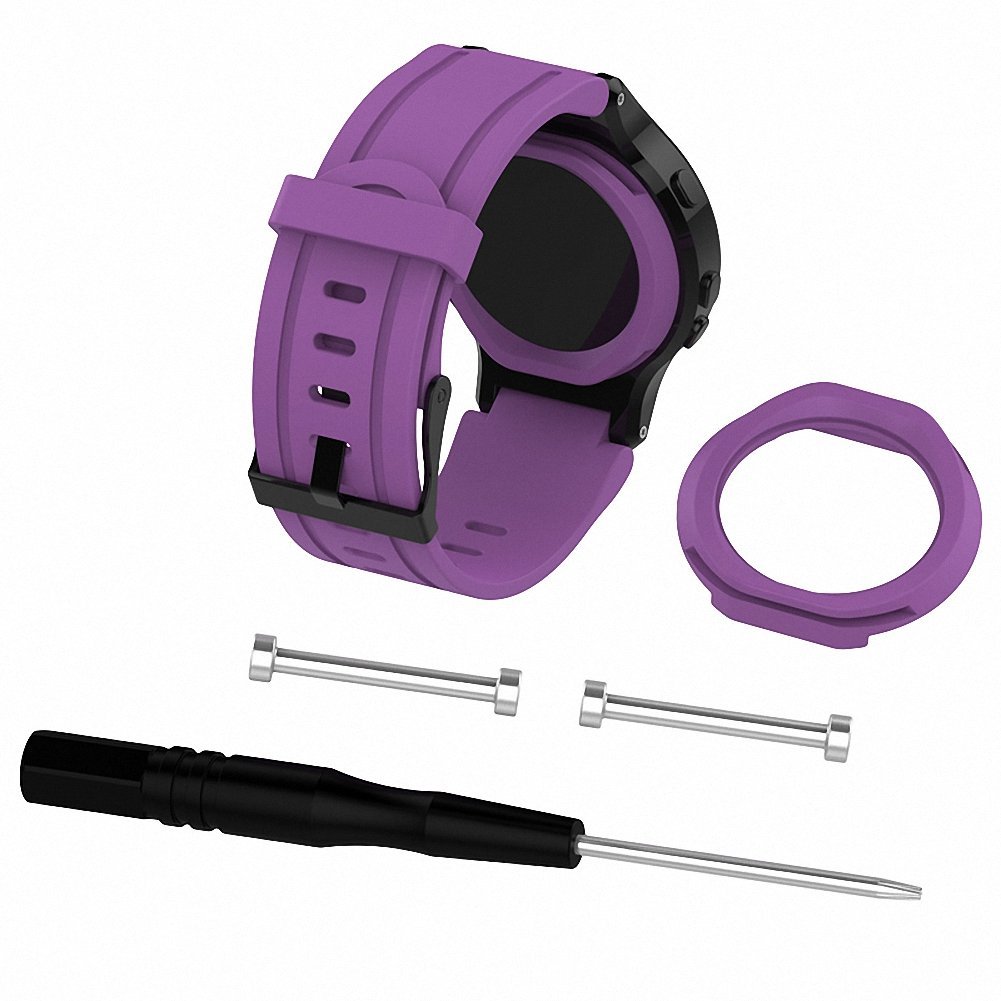 Garmin Forerunner 225 Silicone Strap w/ Matte Black Buckle
