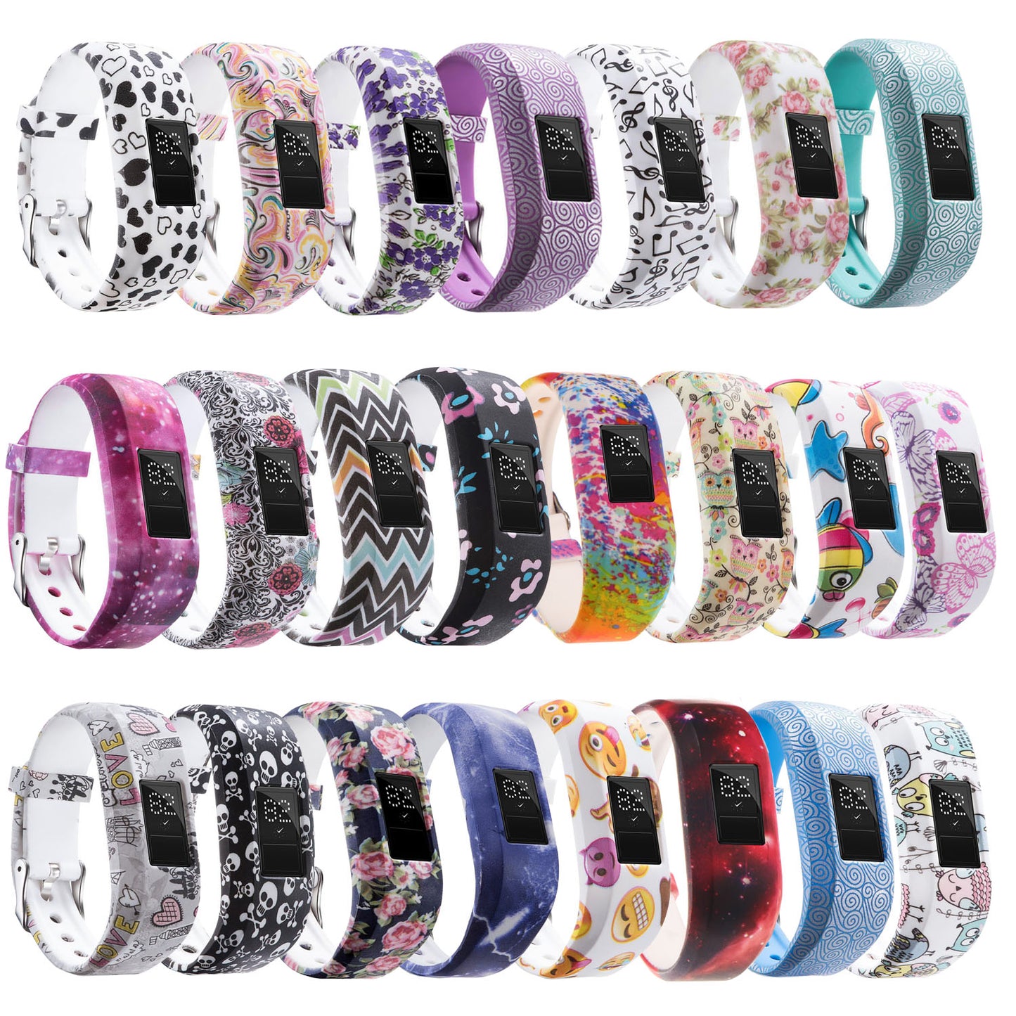 Patterned Rubber Strap for Garmin Fenix 5S / 5S Plus / 6S