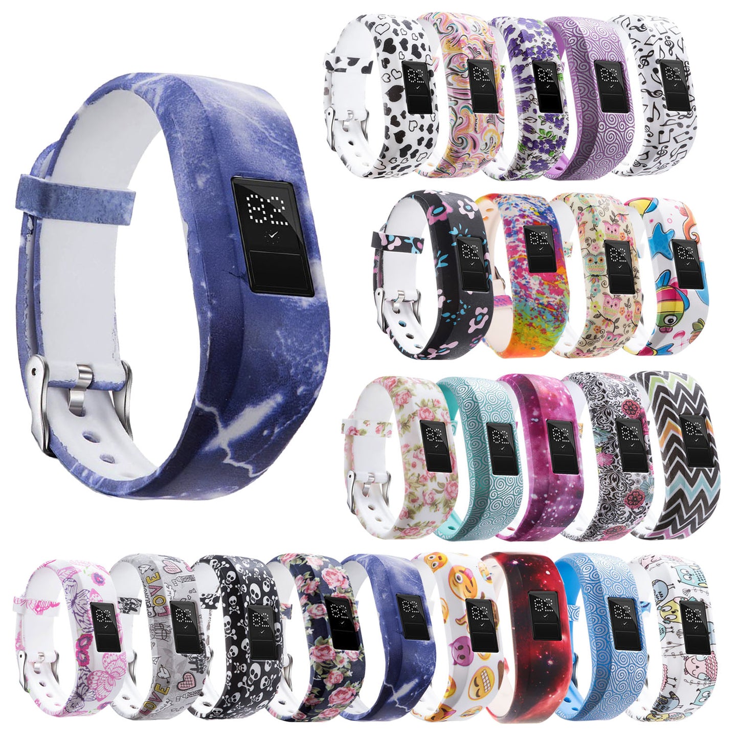 Patterned Rubber Strap for Garmin Fenix 5S / 5S Plus / 6S