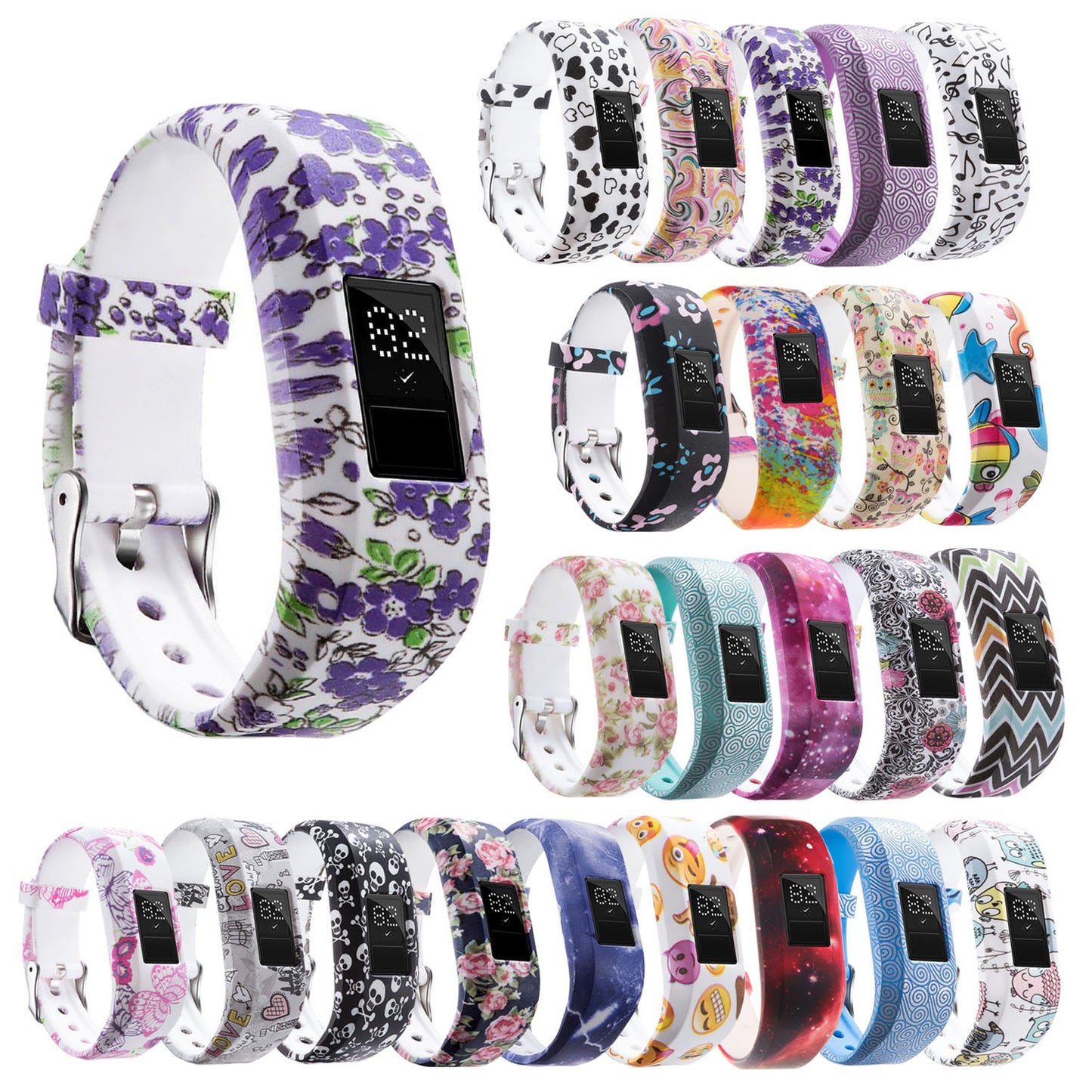 Patterned Rubber Strap for Garmin Fenix 5S / 5S Plus / 6S