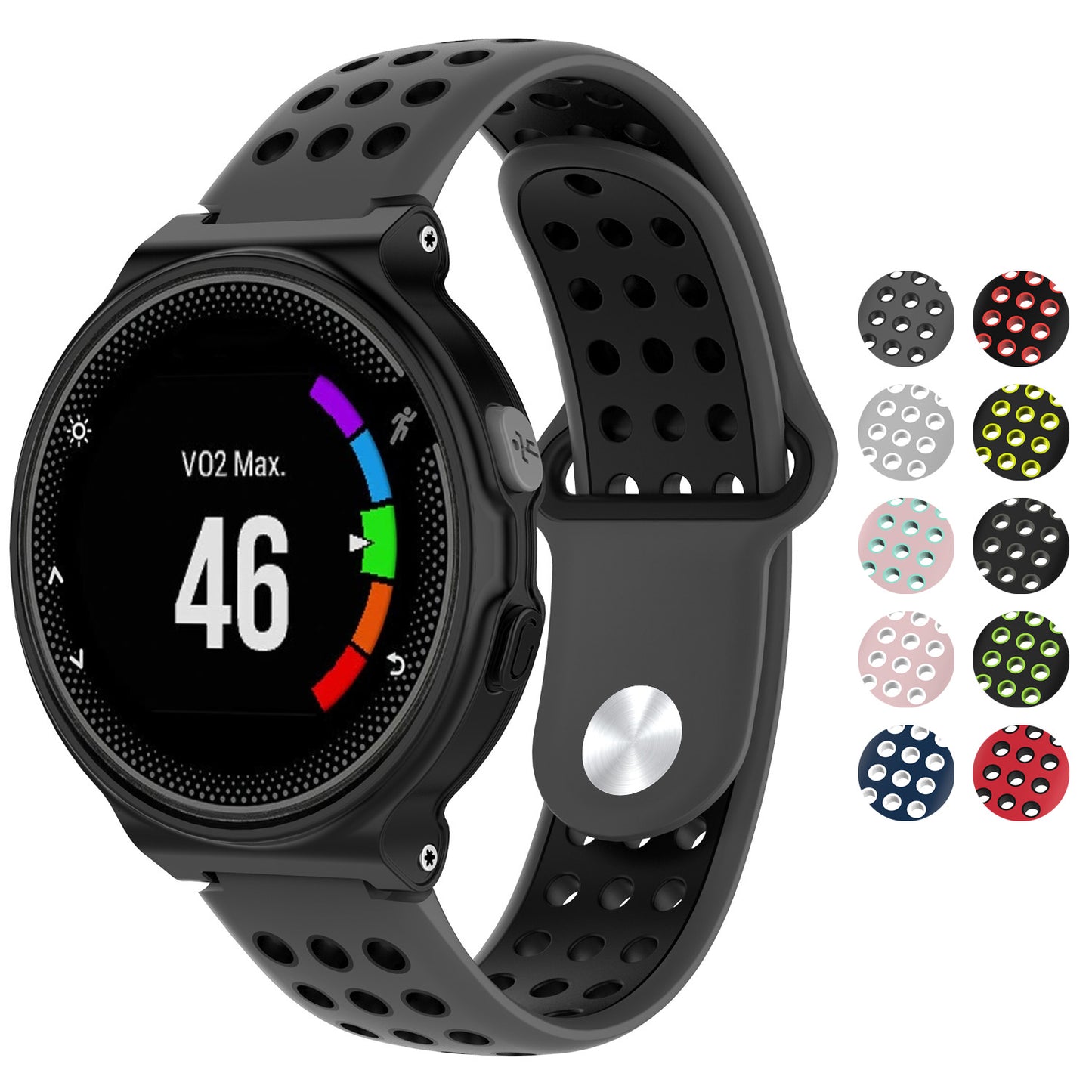 Perforated Rubber Strap for Fossil Sport Smartwatch