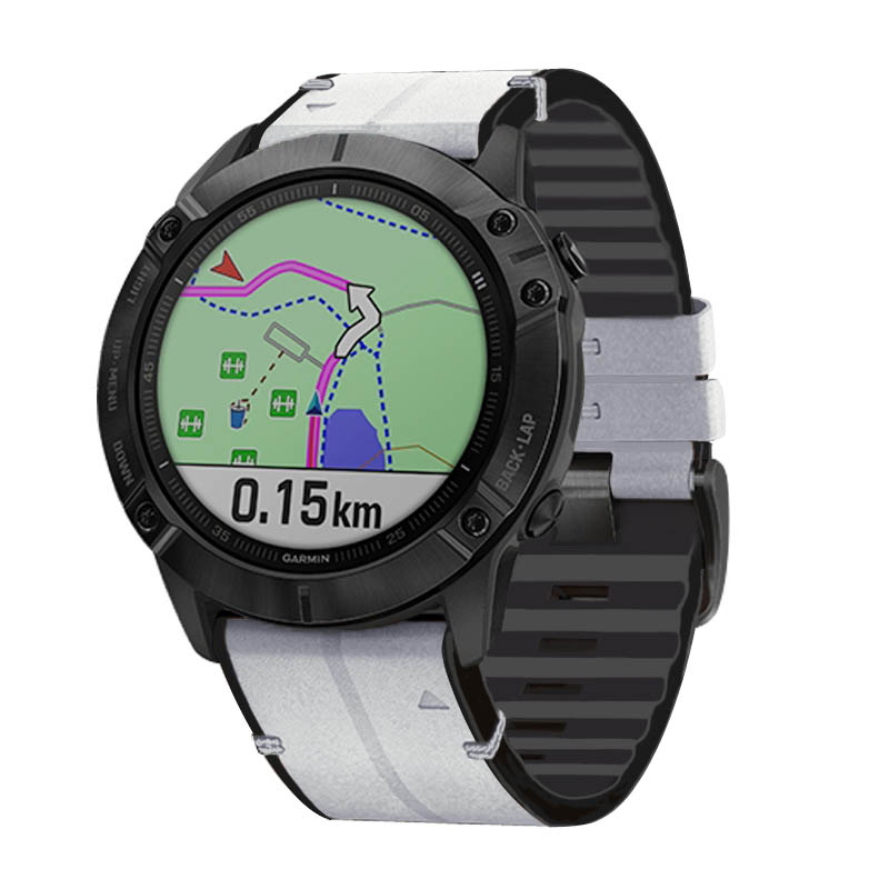 Leather & Silicone Hybrid Strap for Garmin Fenix 3 / 3 HR / 5X / 5X Plus / 6X
