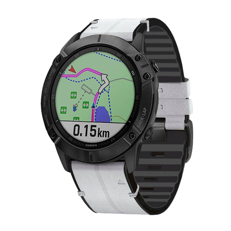 Leather & Silicone Hybrid Strap for Garmin Fenix 5 / 5 Plus / 6 / Forerunner 935 / Quatix 5 / Approach S60 / Instinct