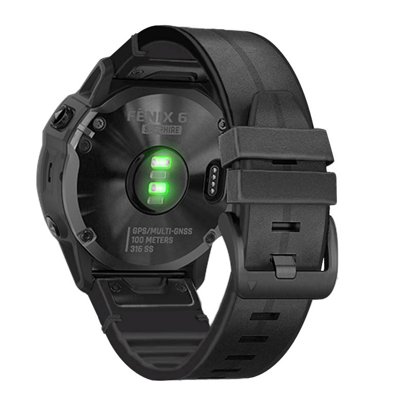 Leather & Silicone Hybrid Strap for Garmin Fenix 3 / 3 HR / 5X / 5X Plus / 6X