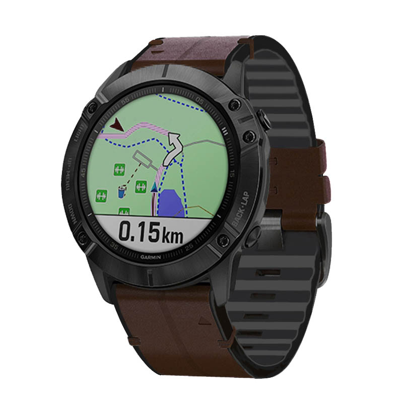 Leather & Silicone Hybrid Strap for Garmin Fenix 5 / 5 Plus / 6 / Forerunner 935 / Quatix 5 / Approach S60 / Instinct