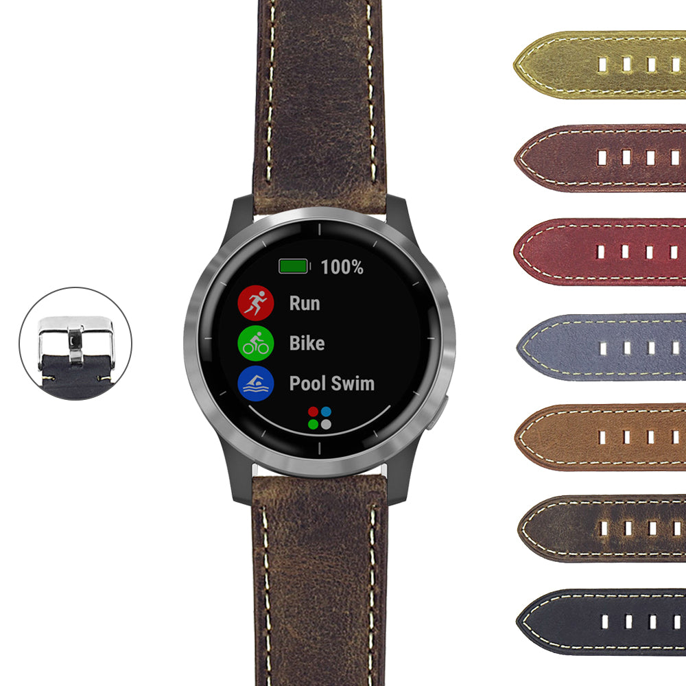 DASSARI Vintage Italian Leather Strap for Garmin Venu