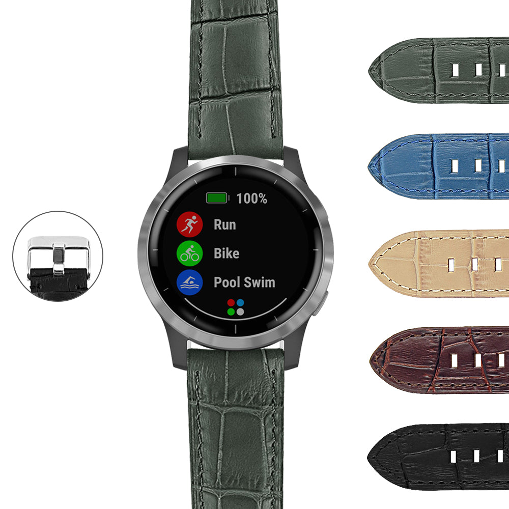 DASSARI Croc Embossed Italian Leather Strap for Garmin Venu