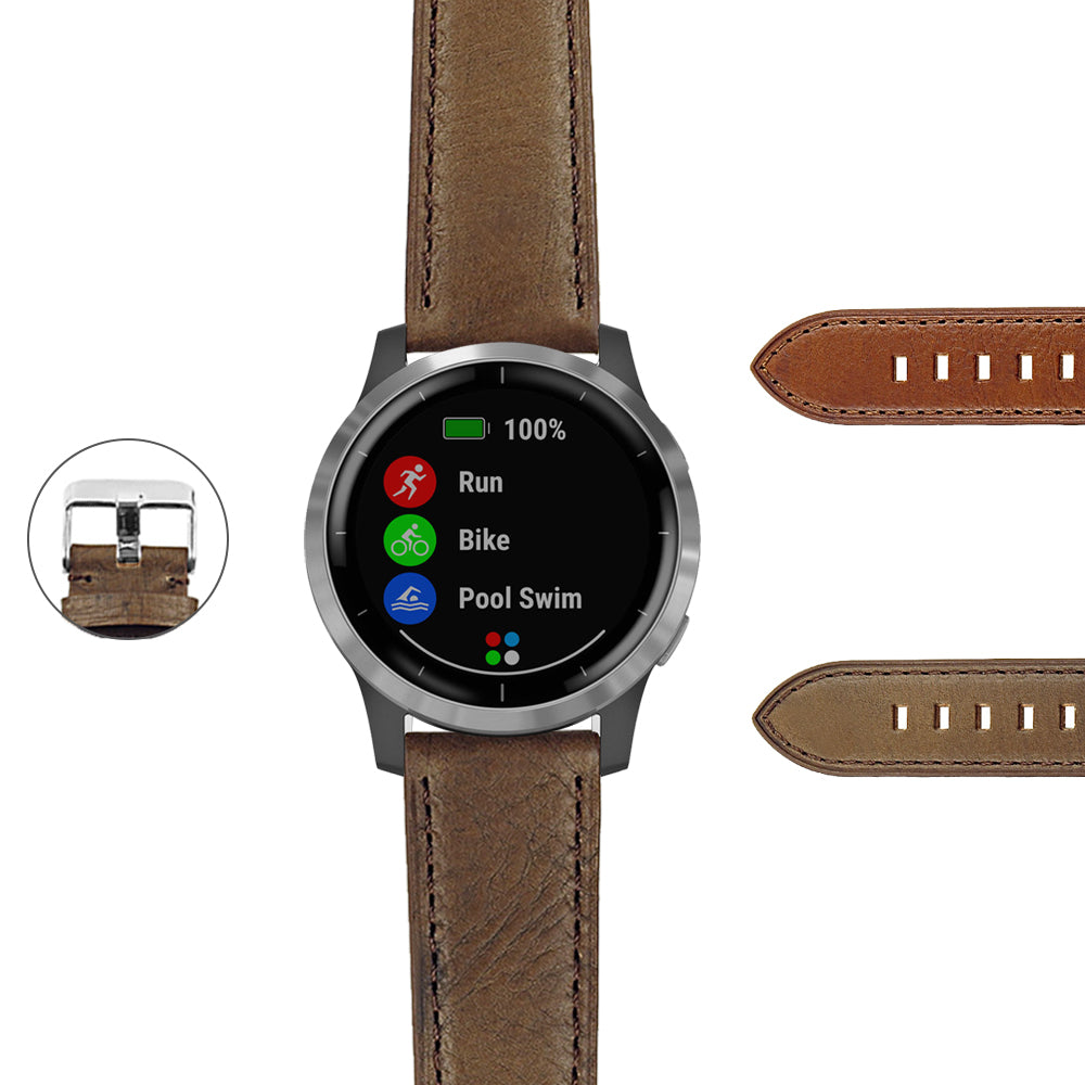 DASSARI Italian Vintage Leather Strap for Fossil Sport Smartwatch