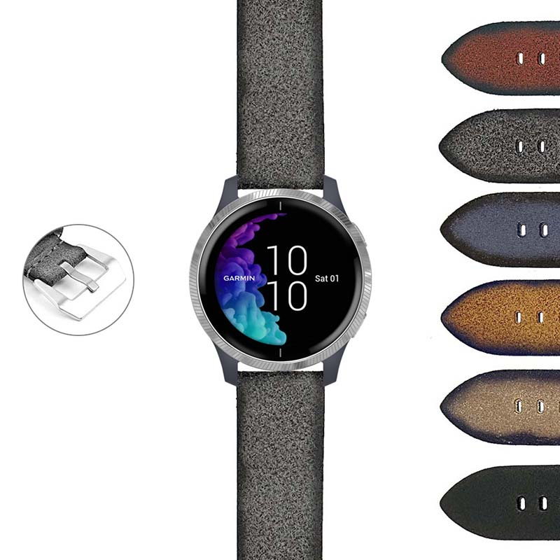 DASSARI Opus Thick Distressed Italian Leather Strap for Garmin Forerunner 745