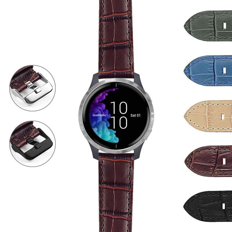 DASSARI Croc Embossed Italian Leather Strap for Garmin Forerunner 745