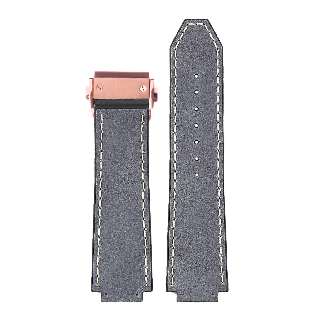 DASSARI Vintage Leather Strap for Hublot Big Bang with Rose Gold Clasp