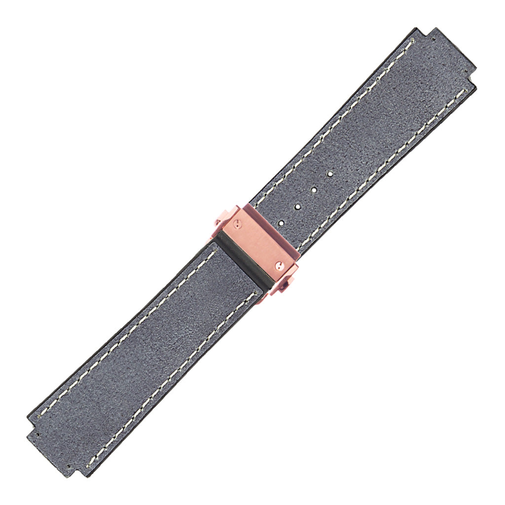 DASSARI Vintage Leather Strap for Hublot Big Bang with Rose Gold Clasp