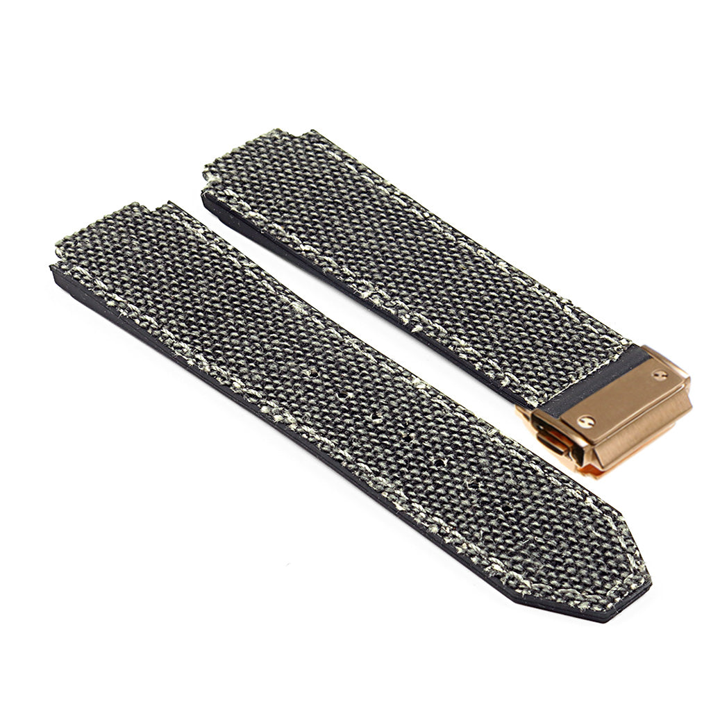 DASSARI Canvas Strap for Hublot Big Bang with Yellow Gold Clasp
