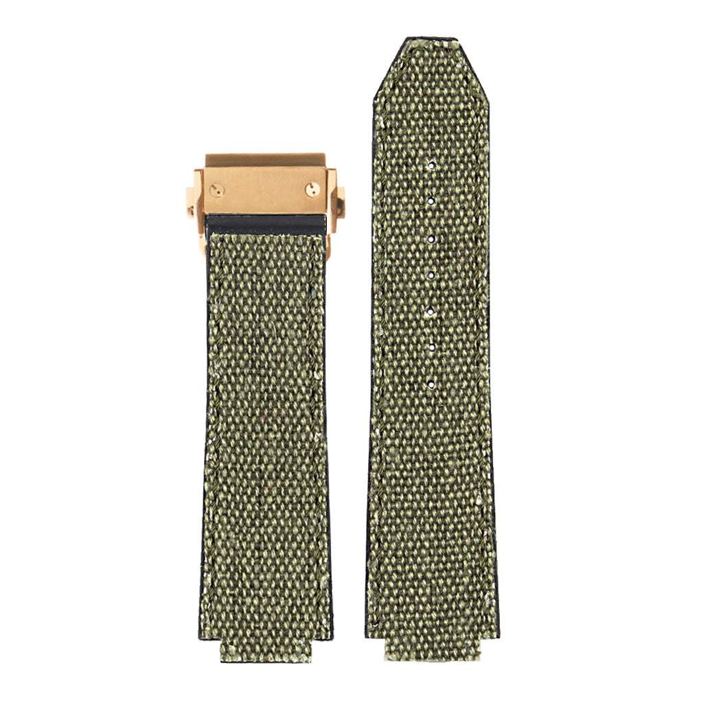 DASSARI Canvas Strap for Hublot Big Bang with Yellow Gold Clasp